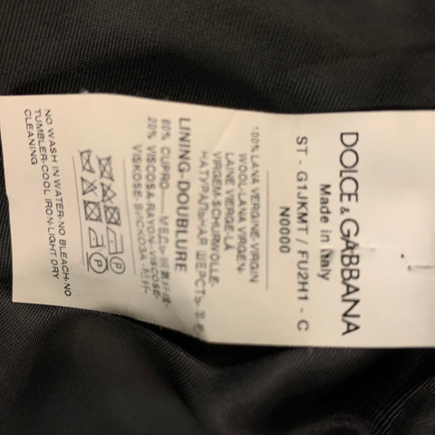 DOLCE & GABBANA  Size 46 Solid Wool Buttoned Black Vest