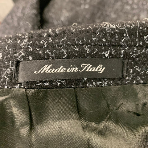 VERSACE CLASSIC Taille 44 Manteau à revers cranté gris noir chiné