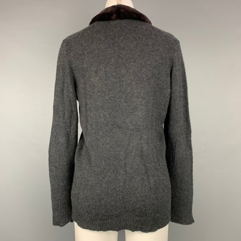 TSE Size S Charcoal Knitted Cashmere Buttoned Cardigan