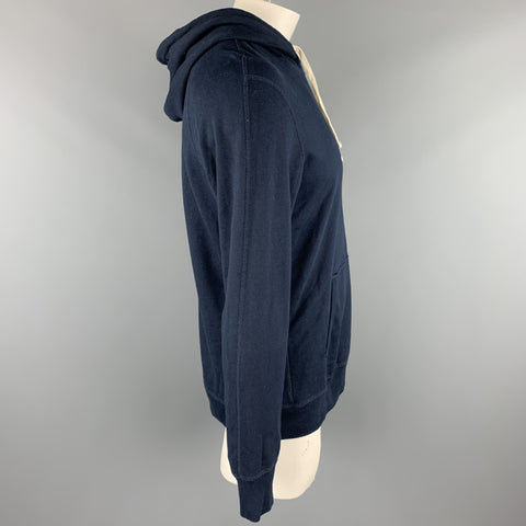Size L REIGNING CHAMP Navy Cotton Hooded Sweatshirt