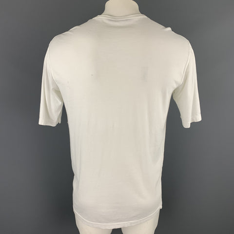 DSQUARED2 Size M White Cotton Crew-Neck T-shirt
