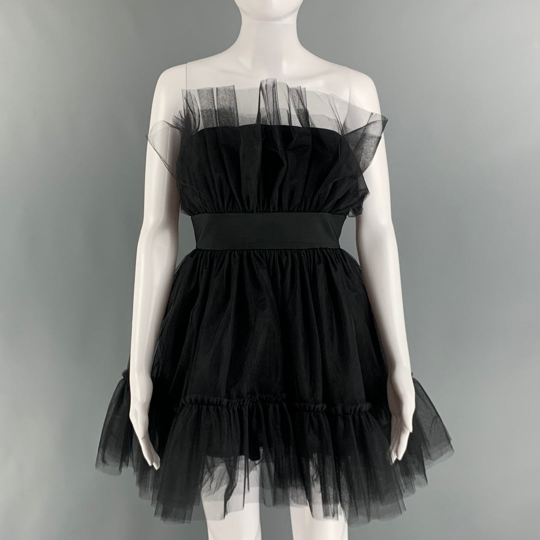 KATIE MAY Size S Black Nylon Polyester Tulle Mini Dress Sui Generis Designer Consignment KATIE MAY Size S Black Nylon Polyester Tulle Mini Dress Sui Generis Designer Consignment