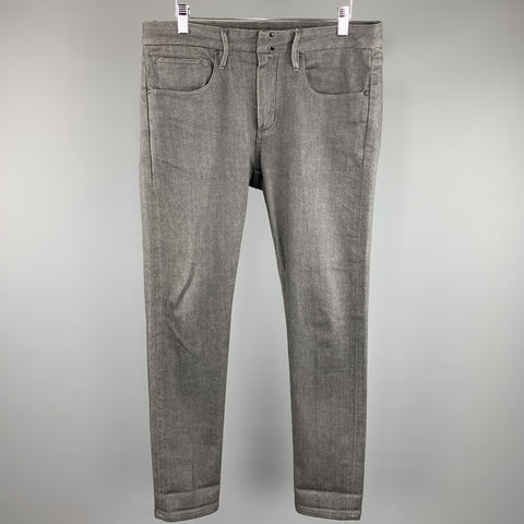EMPORIO ARMANI Taille 32 x 32 Jean en coton anthracite avec braguette zippée