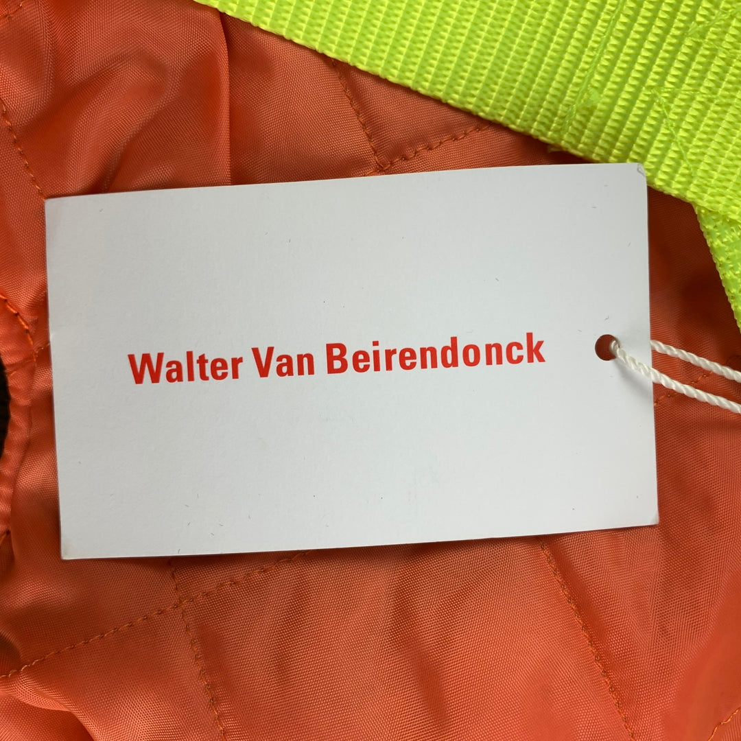 WALTER VAN BEIRENDONCK SS 19 Wild is the Wind Size S Burgundy Neon Skeleton Bomber Jacket