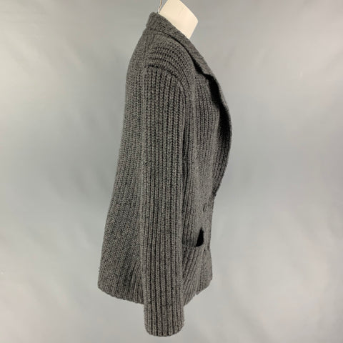 THE ROW Size XS Grey Cashmere Silk Double Breasted Oversized Cardigan