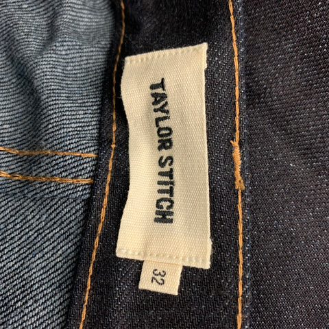 TAYLOR STITCH Size 32 Indigo Contrast Stitch Cotton / Polyester Slim Jeans