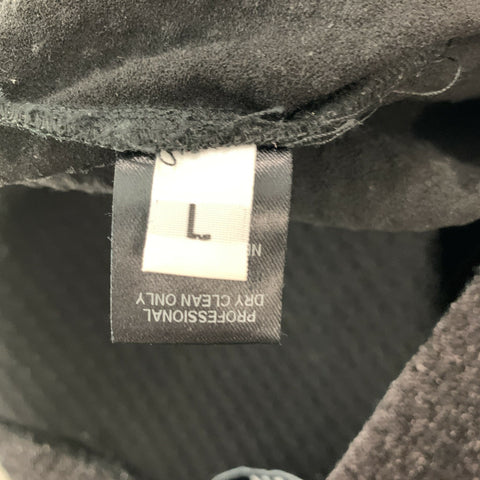 AREA Taille L Pantalon décontracté en mélange de viscose noir métallisé avec fermeture éclair latérale