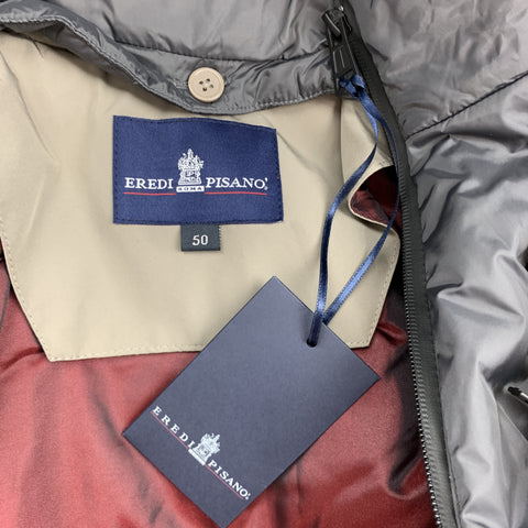 EREDI PISANO Size M Khaki Beige Padded Patch Pocket Winter Jacket