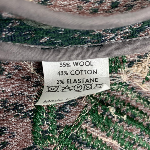 DRIES VAN NOTEN Taille S Manteau ouvert texturé en laine mélangée vert beige