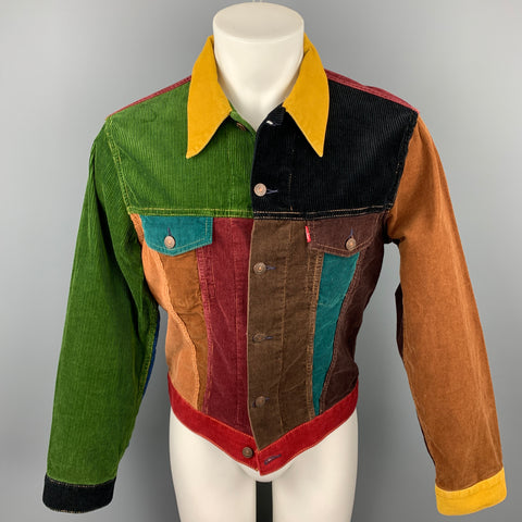 LEVI'S VINTAGE CLOTHING Big E Size M Size M Multi-Color Corduroy Color Block Trucker Jacket