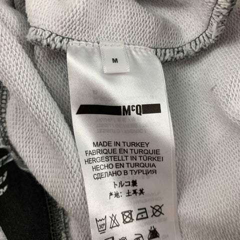 MCQ by ALEXANDER MCQUEEN Size M Black White Print Cotton Crew-Neck Pullover