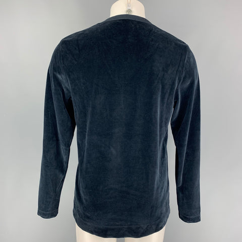 OUR LEGACY Size S Navy Cotton Polyester Crew-Neck Pullover
