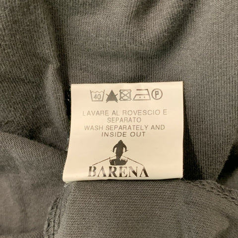 BARENA Size M Dark Gray Solid Cotton Long Sleeve T-shirt
