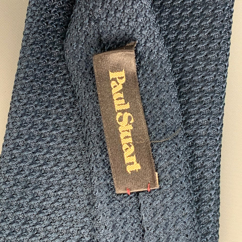 PAUL STUART Navy Knitted Silk Tie