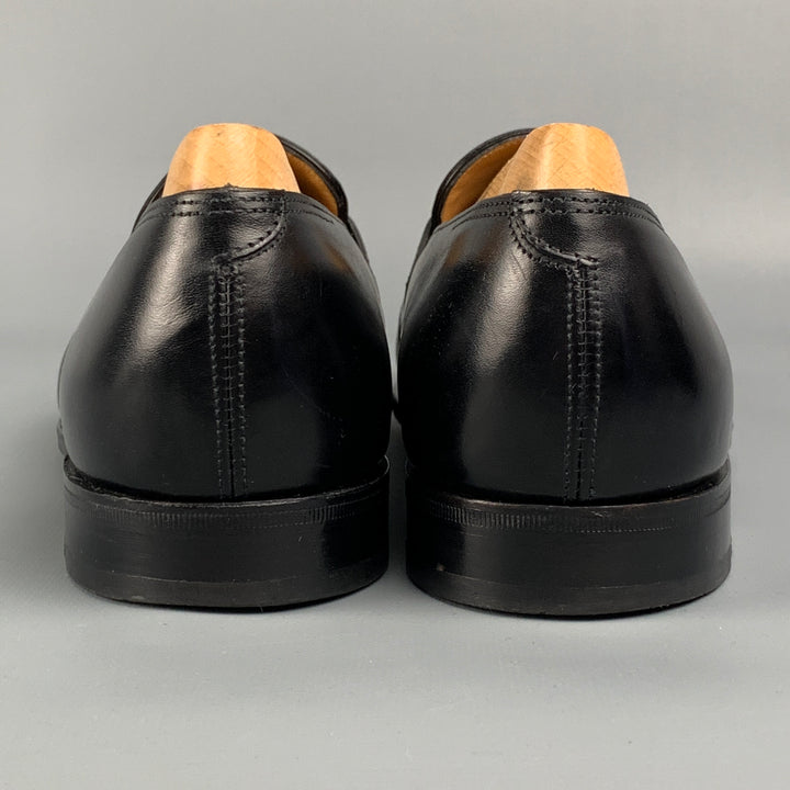JOHN LOBB Fencote Size 9.5 Black Leather Penny Loafers