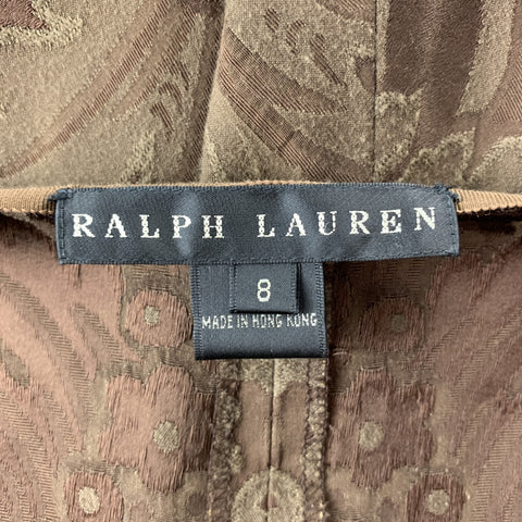 RALPH LAUREN Black Label Size 8 Brown Floral Damask Rayon Mermaid Skirt