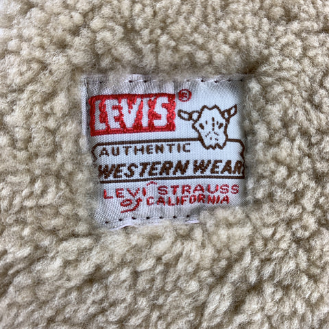 LEVI'S VINTAGE CLOTHING Size XS Tan Suede Shearling Snaps Jacket