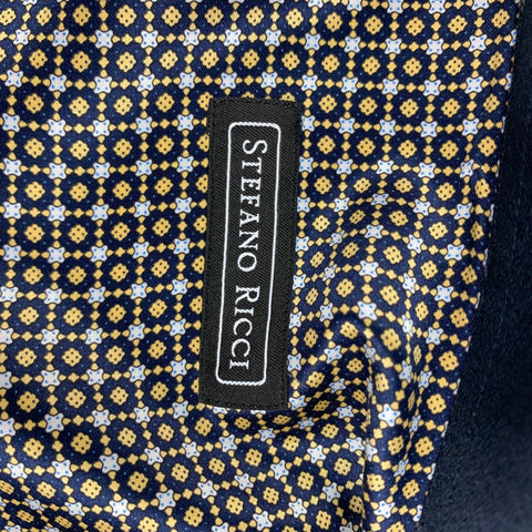 STEFANO RICCI Size XL Gold Black Dots Silk Long Sleeve Shirt
