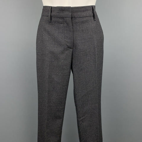 PRADA Size 2 Charcoal Virgin Wool Dress Pants