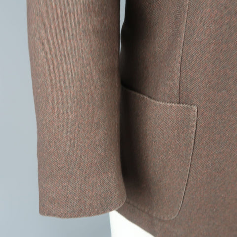 LORO PIANA 42 R Brown Heather Silk / Cashmere Notch Lapel Sport Coat