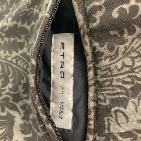 ETRO Size M Black Quilted Nylon Snaps Jacket