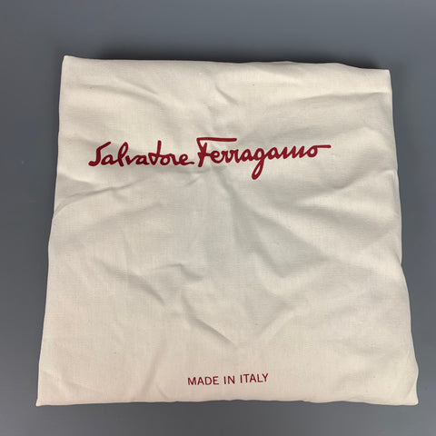 SALVATORE FERRAGAMO Indigo Print Denim Leather Trim Backpack