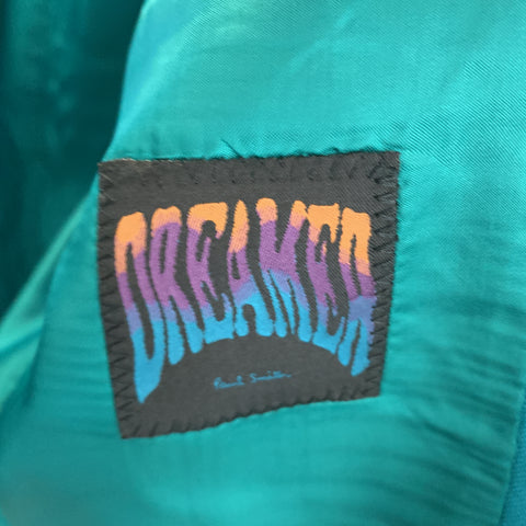 PAUL SMITH Size 42 Aqua Wool Notch Lapel Mock Pocket Square Suit