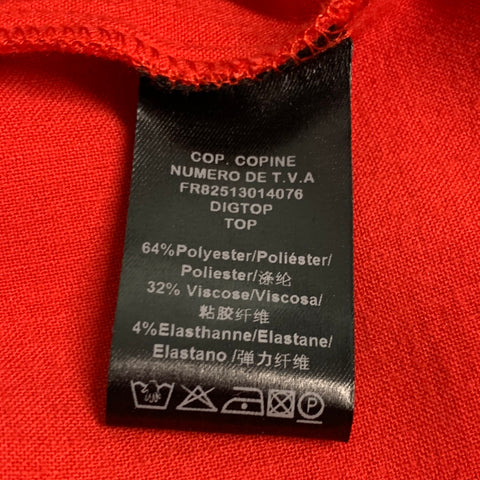 COP. COPAINE Size S Red Polyester Blend Cowl Neck Casual Top