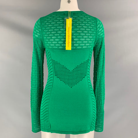 CATHERINE MALANDRINO Size S Green Viscose Blend Textured Pullover