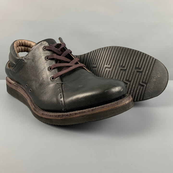 DEVOA Size 10 Black Leather Lace Up Shoes