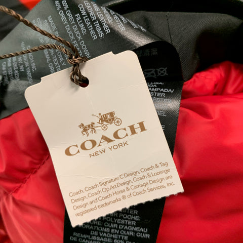 COACH Size S Red Quilted Nylon Reversible Vest