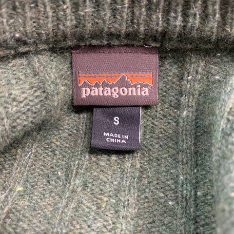 PATAGONIA Size S Green Ribbed Wool Blend Pullover