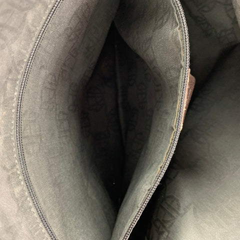 JEAN PAUL GAULTIER Sac à bandoulière en cuir marron gaufré avec piercing de taureau