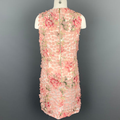 KARL LAGERFELD Size 12 Pink Floral Polyester Sheath Dress