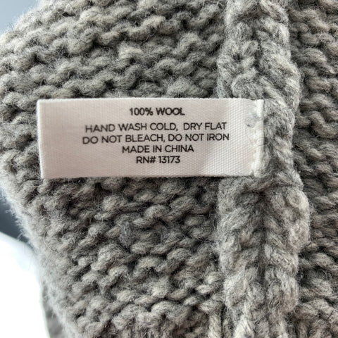 SATURDAYS NYC Size L Grey Knit Wool Shawl Collar Sweater