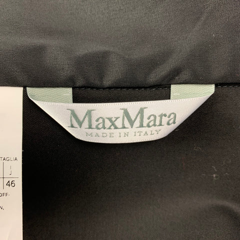 MAX MARA Size 12 Black Cotton Notch Lapel Jacket