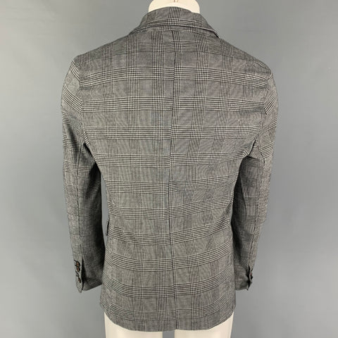 RNT 23 Size 38 Black White Glenplaid Polyester Blend Sport Coat