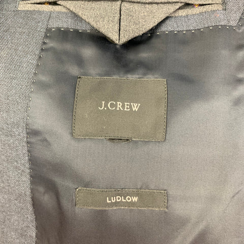 J CREW Size 38 Charcoal Wool Notch Lapel Suit