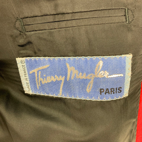 THIERRY MUGLER Taille 40 Veste sans col en laine rouge Angora