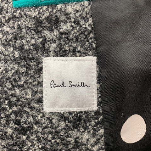 PAUL SMITH Size M Grey Heather Wool Blend Notch Lapel Double Breasted Coat
