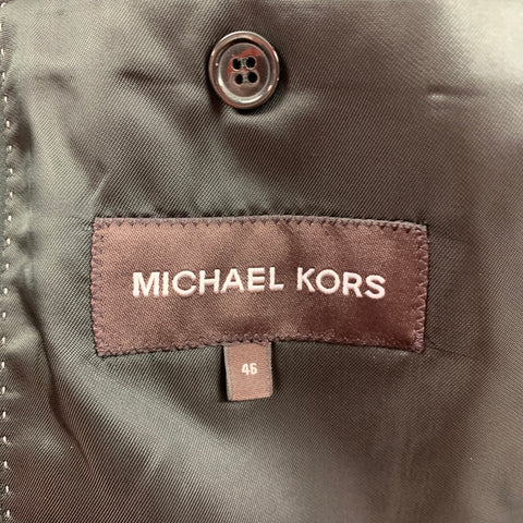 MICHAEL KORS Size 46 Black Gold Jacquard Polyester Peak Lapel Sport Coat