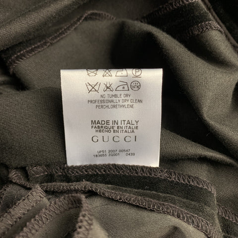 GUCCI Size 4 Brown Cotton Velvet Straight Leg Dress Pants