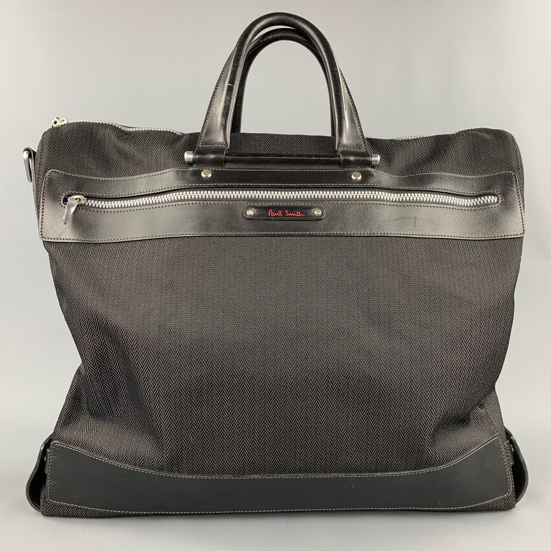PAUL SMITH Black Herringbone Nylon Garment Bag