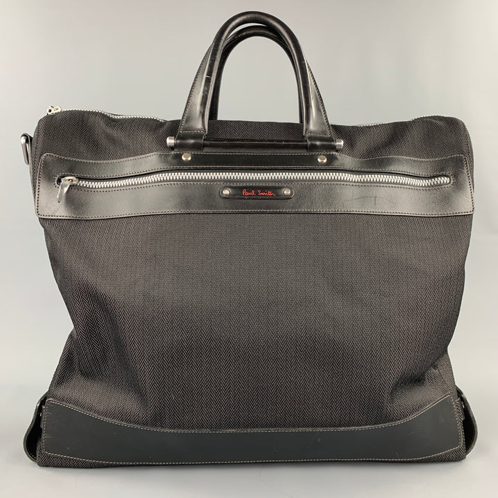 PAUL SMITH Black Herringbone Nylon Garment Bag