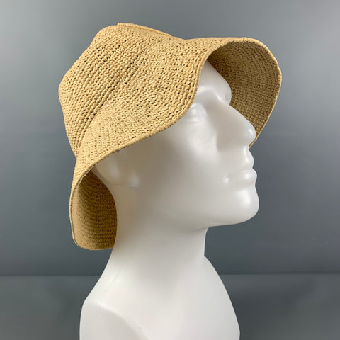 PRADA Chapeau bob en raphia viscose tissé naturel taille M