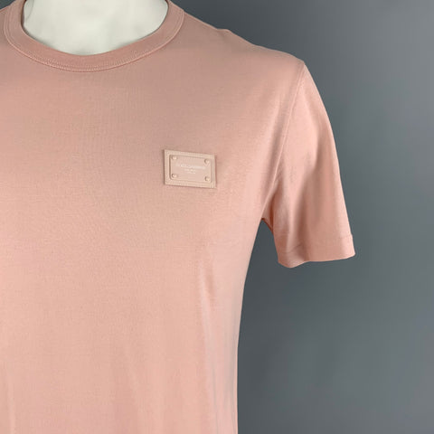 DOLCE &amp; GABBANA Camiseta de algodón rosa rubor talla L