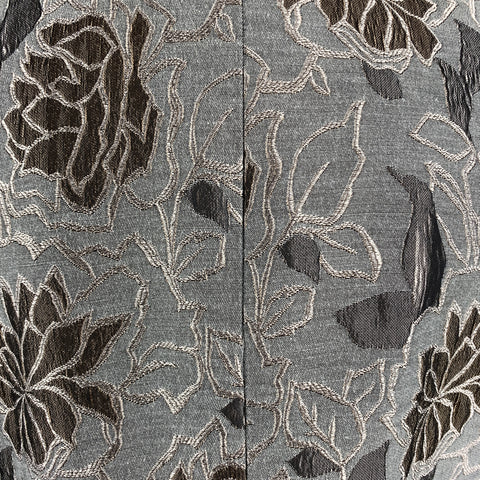 ARMANI COLLEZIONI Size 8 Grey & Taupe Floral Print Bell Sleeve Blazer