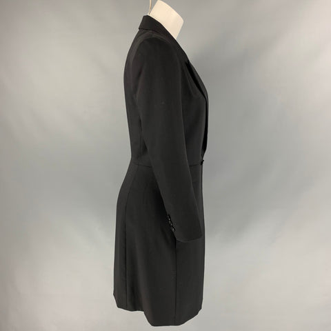 MATSUDA Size M Black Wool / Polyester Double Breasted Coat
