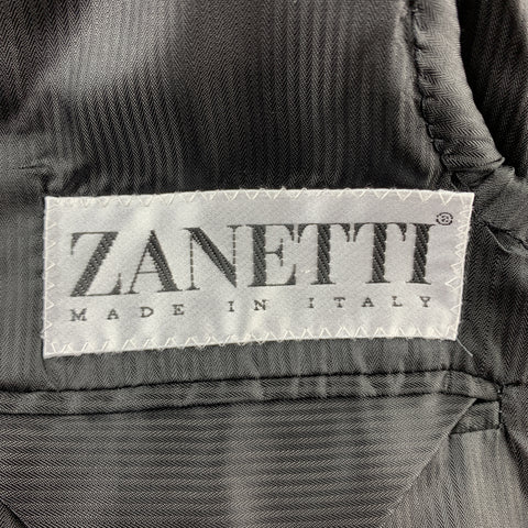 ZANETTI Size 40 Regular Black Cashmere / Wool Sport Coat