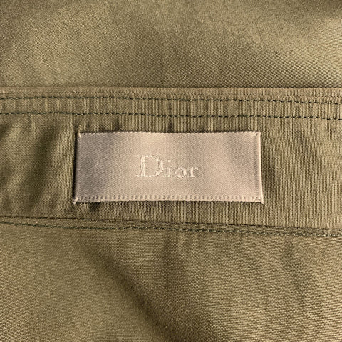DIOR HOMME Size XS Olive Cotton Button Up Long Sleeve Shirt